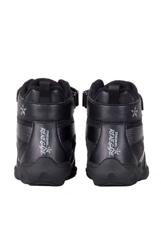 Pair of Rebel Athletic Renegade Blackout Shoes back view