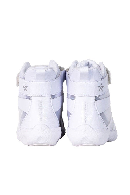 Pair of Rebel Athletic Renegade White Shoes back view