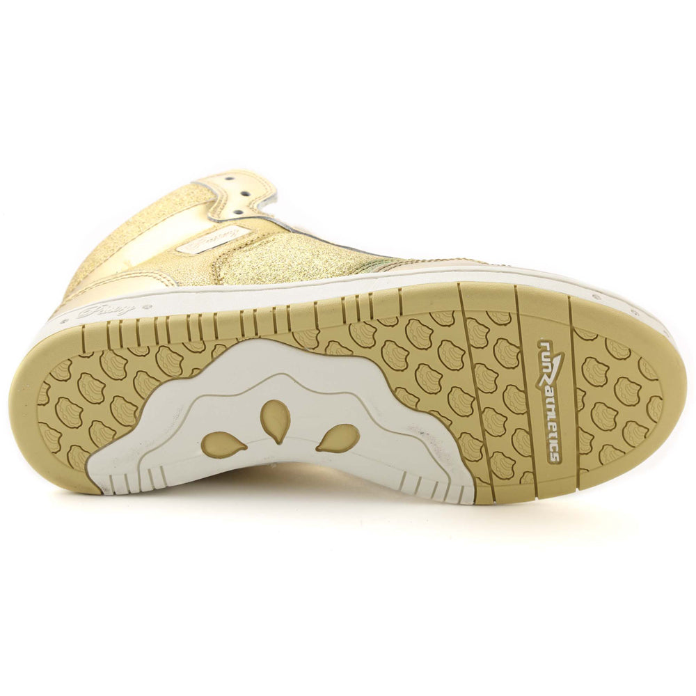 Pastry Glam Pie Glitter Adult Women's Sneaker in Gold outsole view
