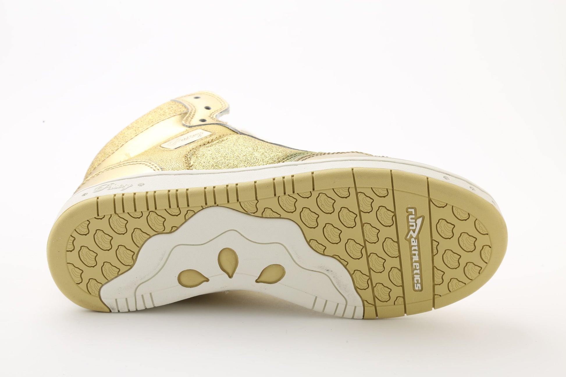 Pastry Glam Pie Glitter Youth Sneaker in Gold outsole view