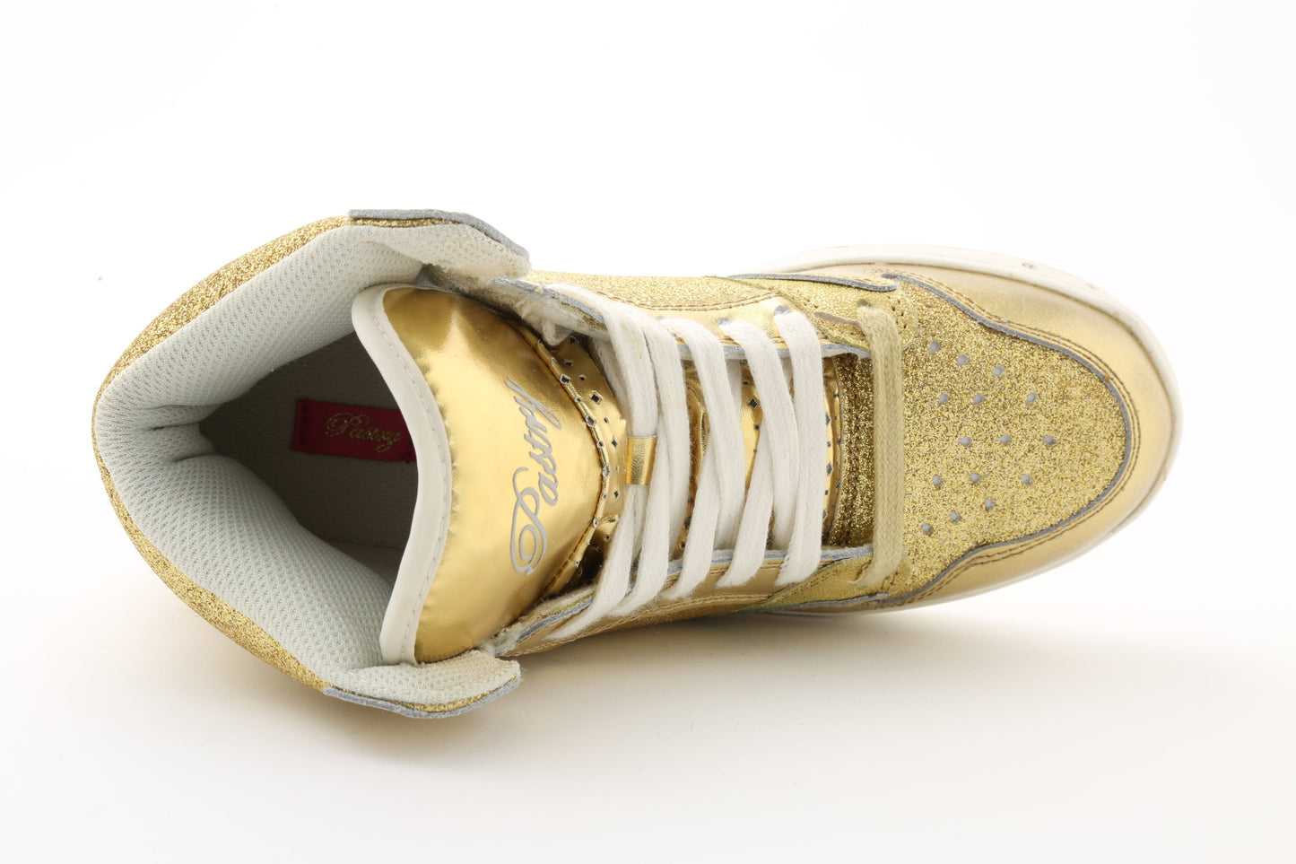 Pastry Glam Pie Glitter Youth Sneaker in Gold top view