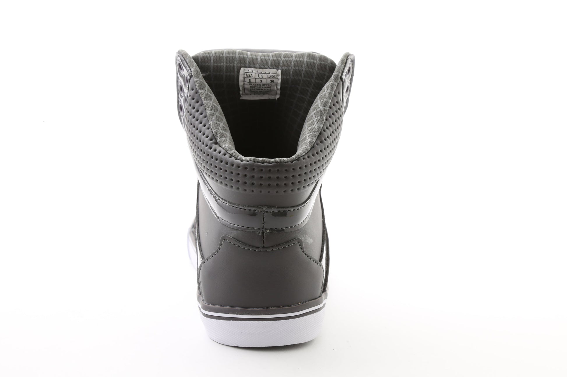 Pastry Pop Tart Grid Youth Sneaker in Charcoal back view