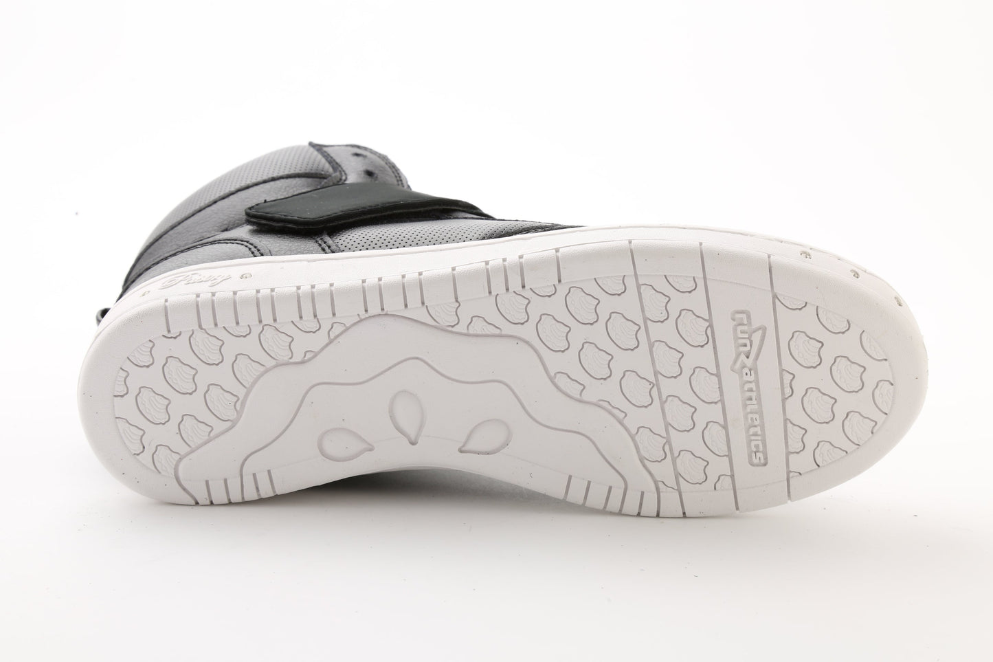 Pastry Glam Pie Custom Youth Sneaker in Black/White outsole view
