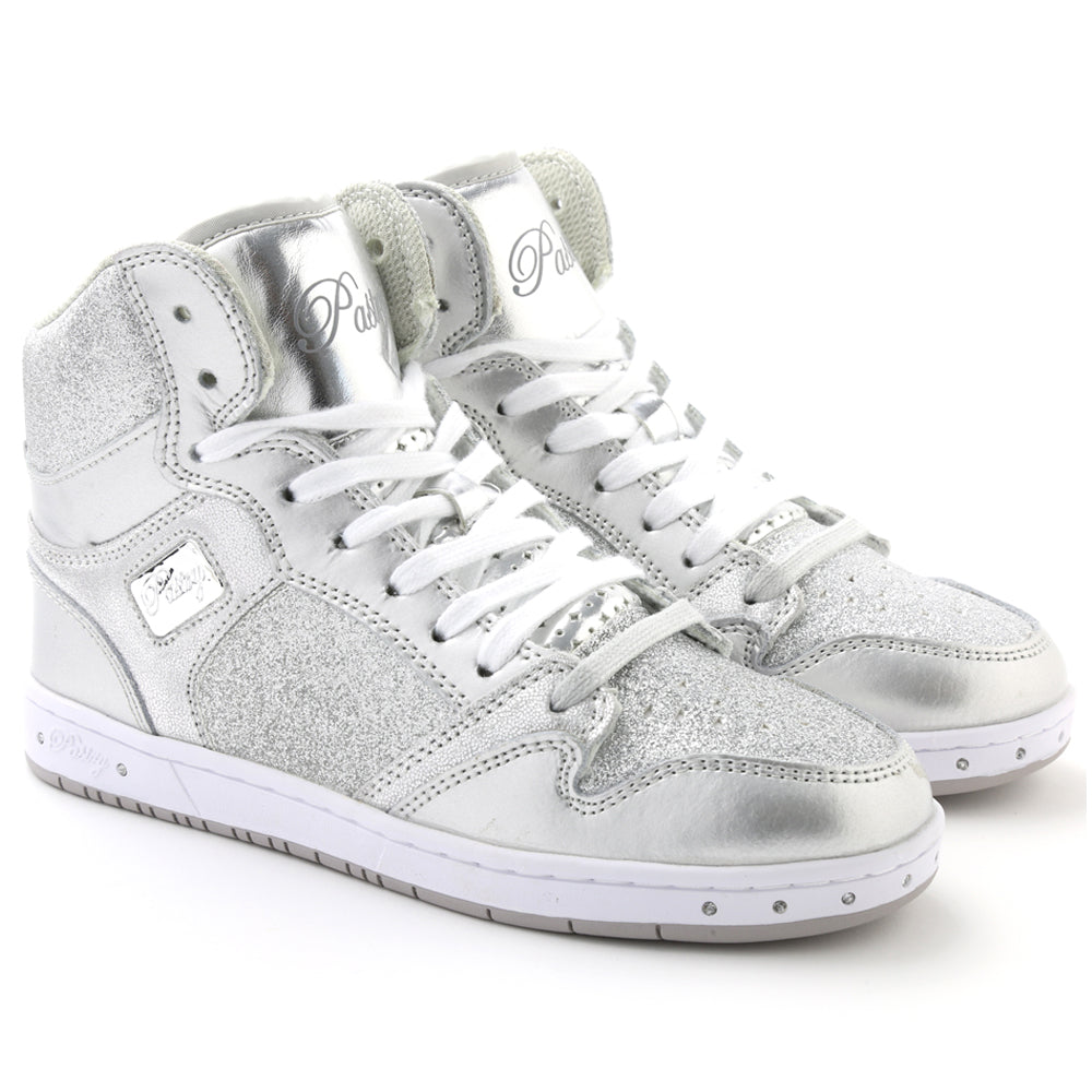 Pair of Pastry Glam Pie Glitter Adult Women's Sneaker in Silver