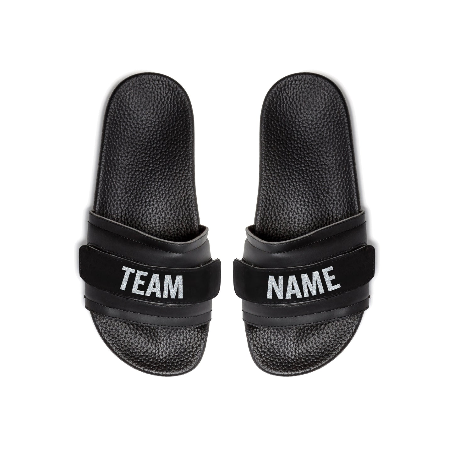 Pair of Pastry Adult Women's Recovery Slide in Black with Team Name Straps
