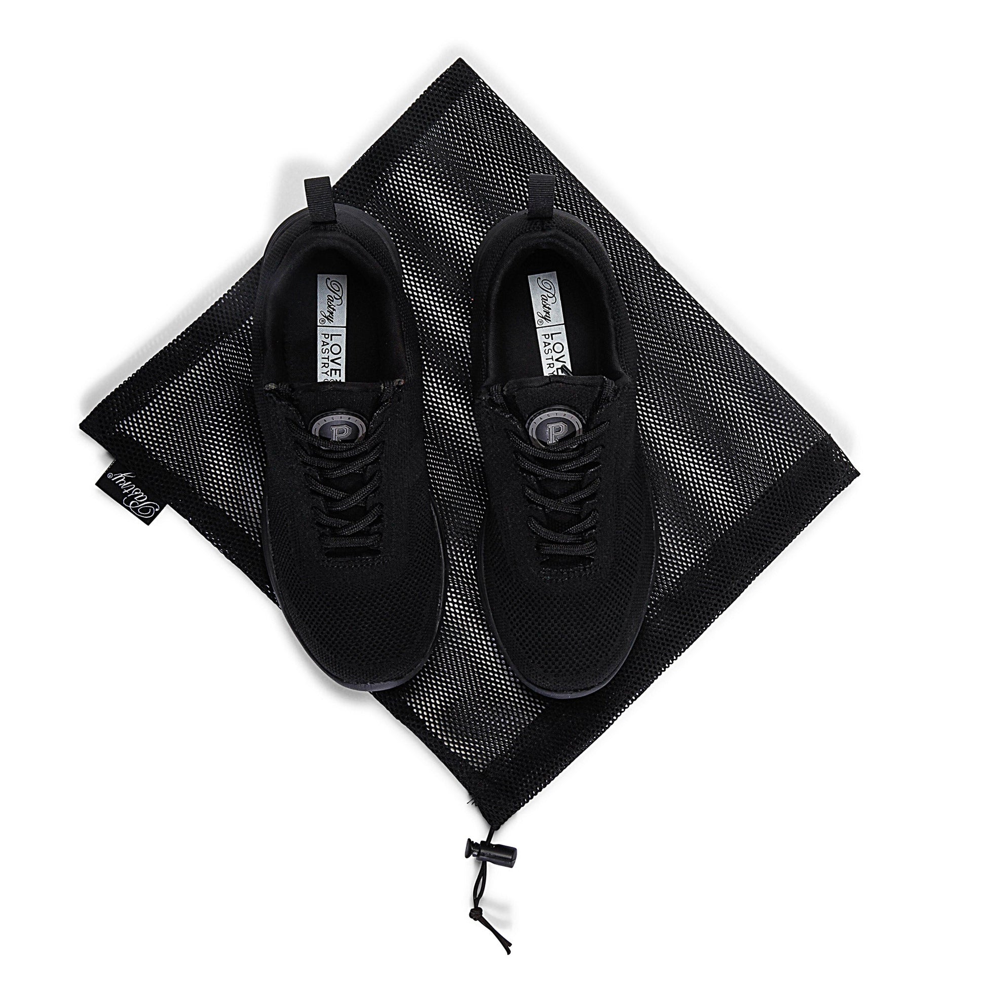 Pastry Studio TR2 Youth Sneaker in Black/Black with bag