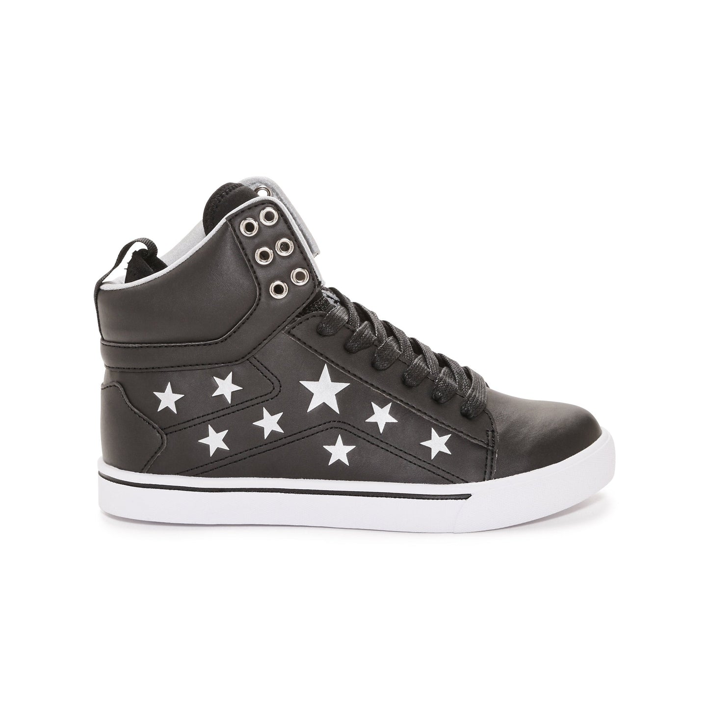 Pastry Pop Tart Star Youth Sneaker in Black/Silver lateral view