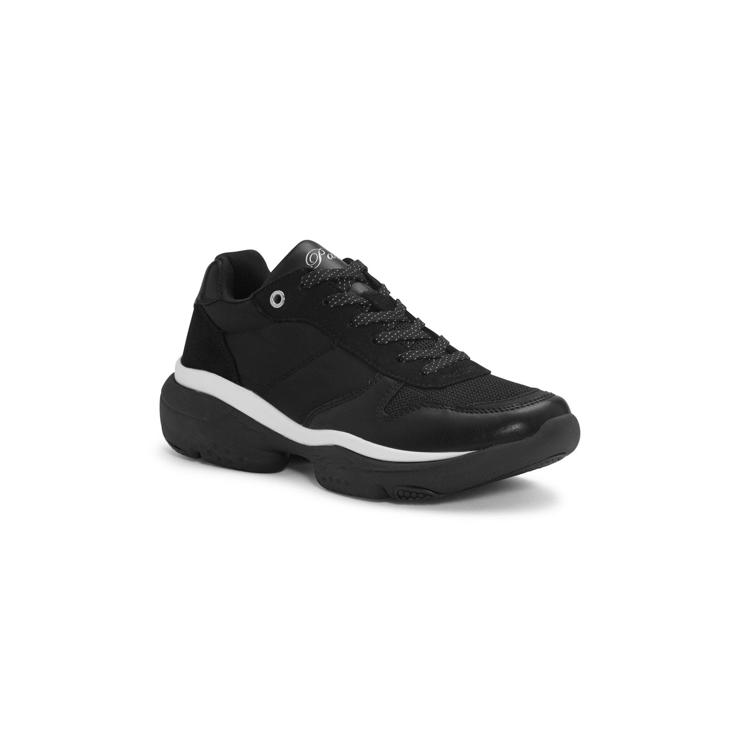 Pastry Adult Women's Carla Sneaker in Black/White in 3 quarter view