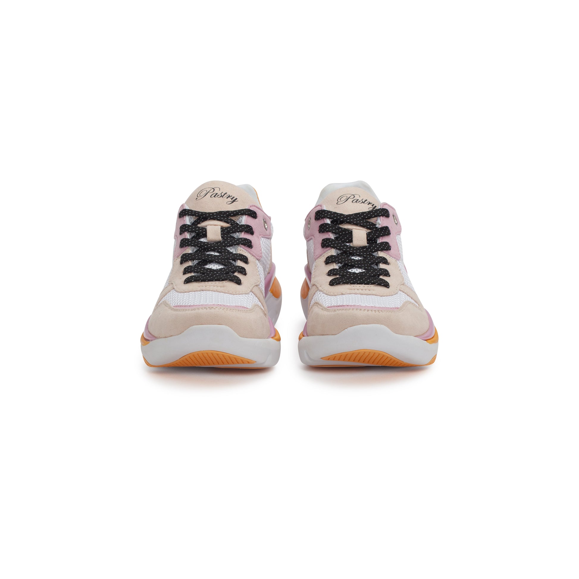 Pair of Pastry Adult Women's Carla Sneaker in White/Salmon/Pink front view