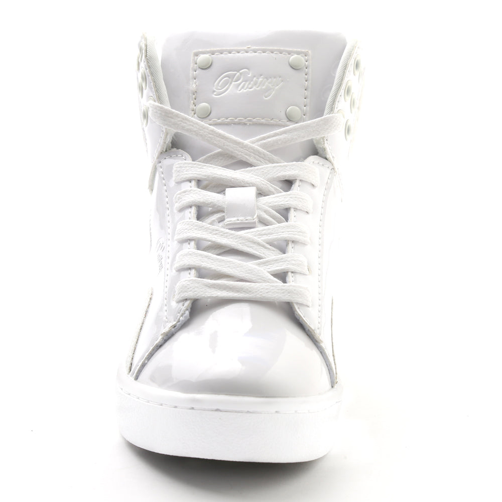 Pastry Pop Tart Glitter Youth Sneaker in White front view