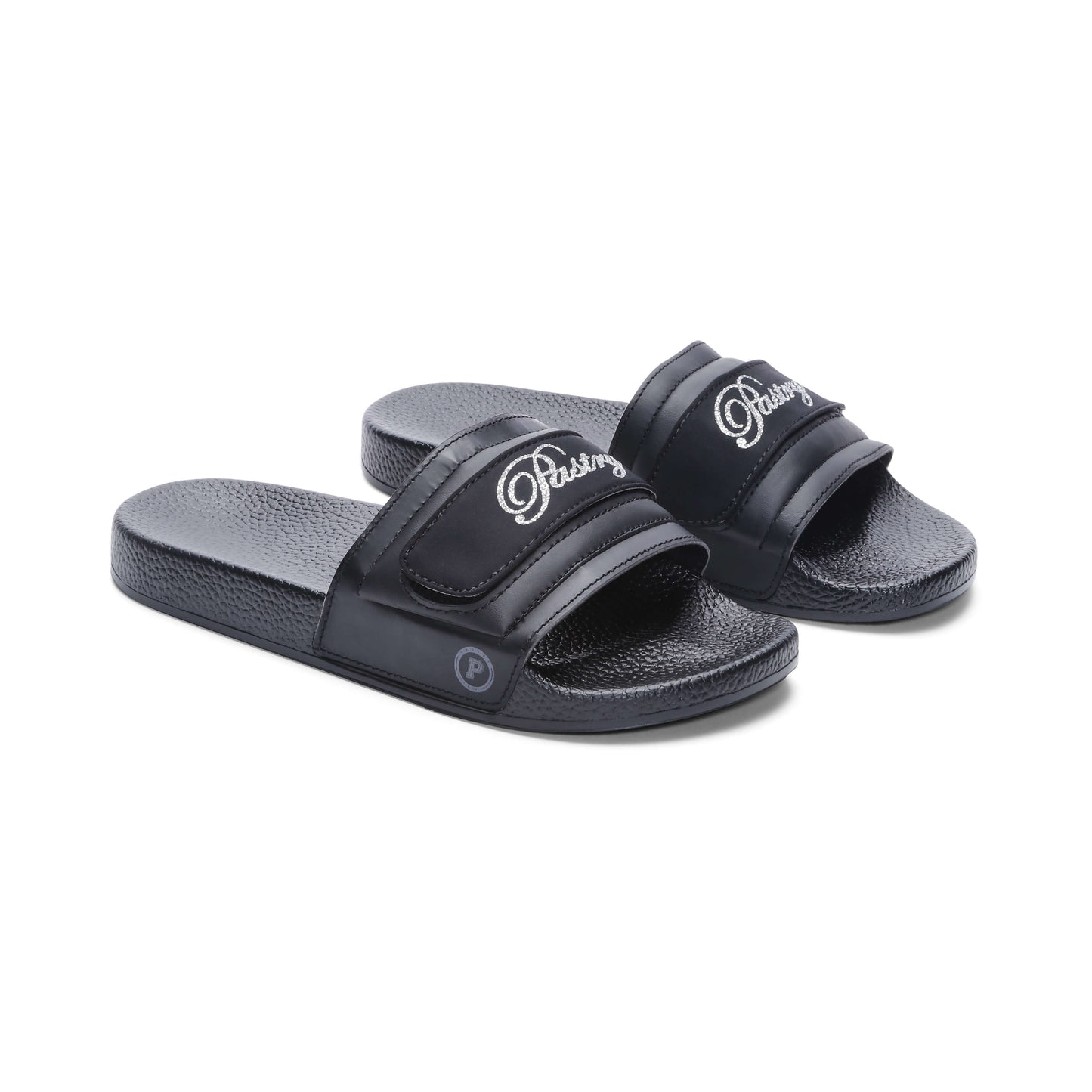 Pair of Pastry Adult Women's Recovery Slide Customized with Pastry Logo Straps