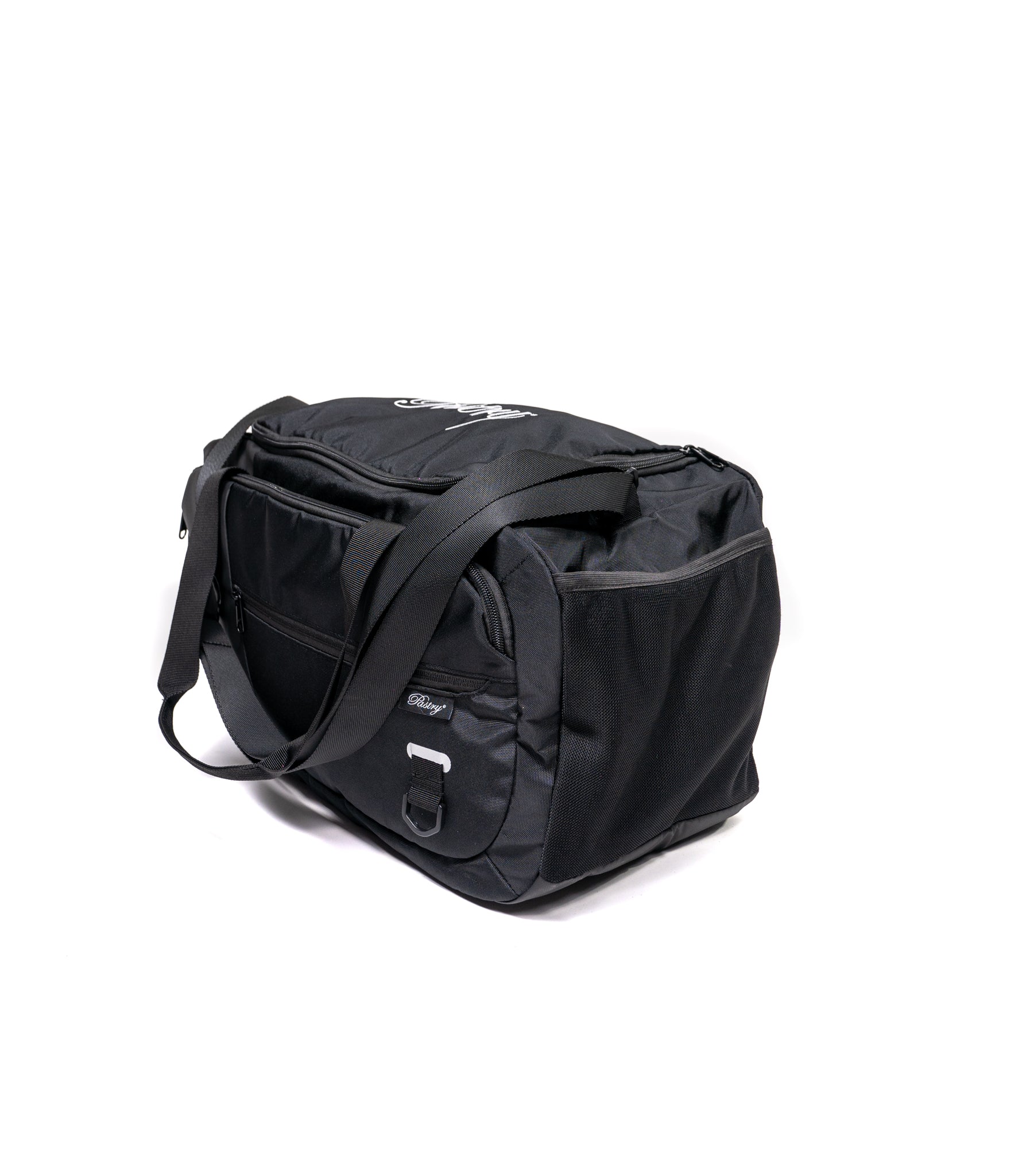 Pastry Duffle Bag Solid Black 3 quarter view