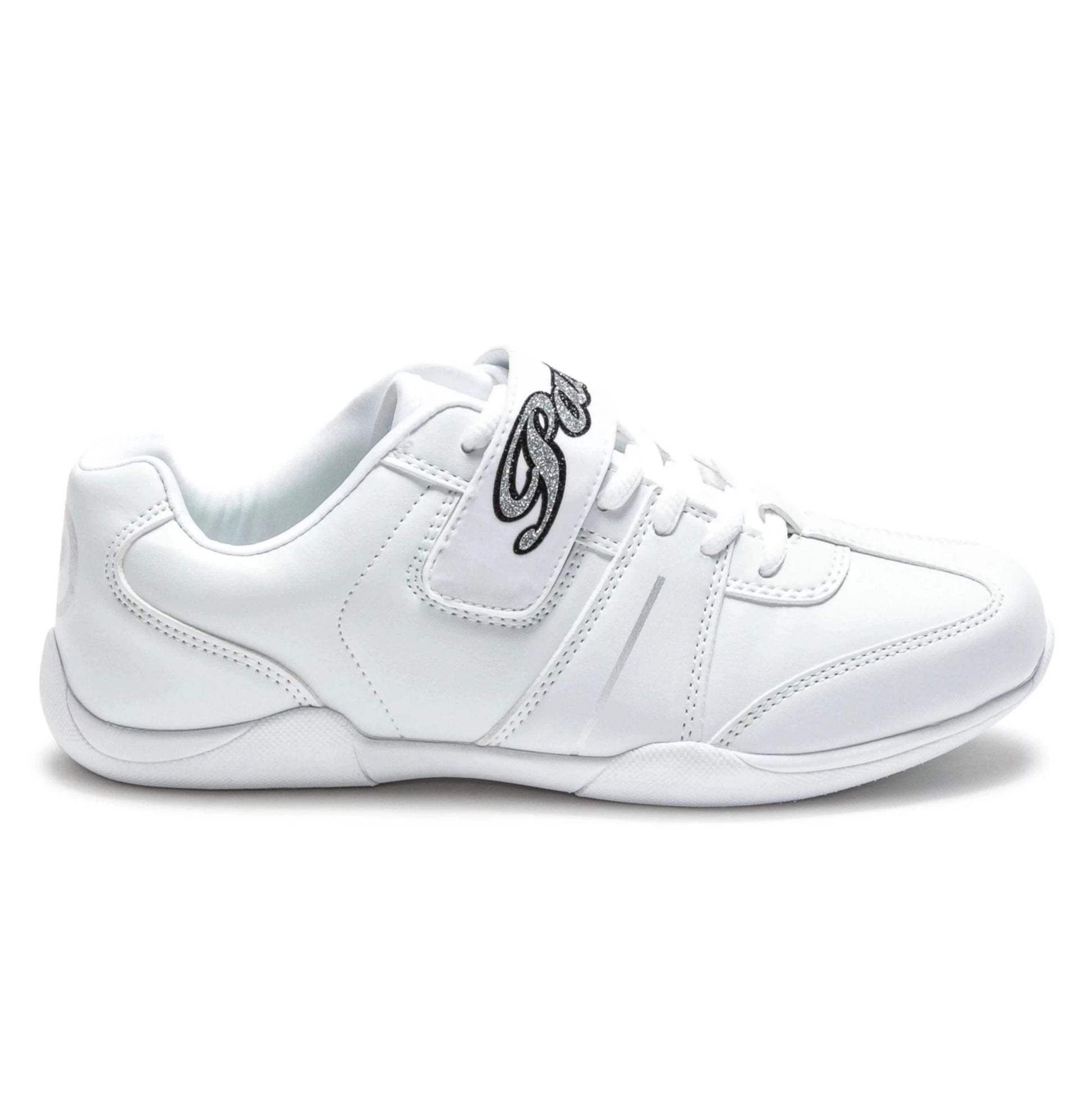 Pastry Custom Spirit Adult Women's Cheer Sneaker in White lateral view