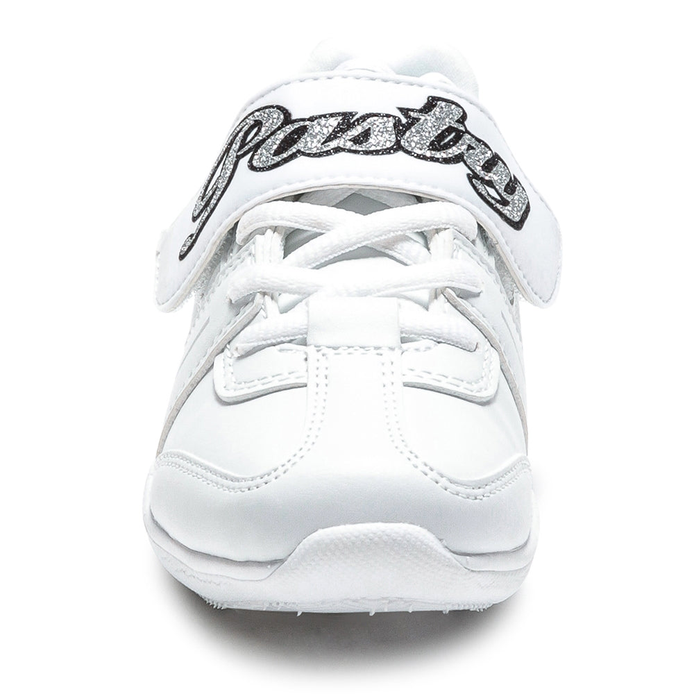 Pastry Custom Spirit Youth Cheer Sneaker in White front view