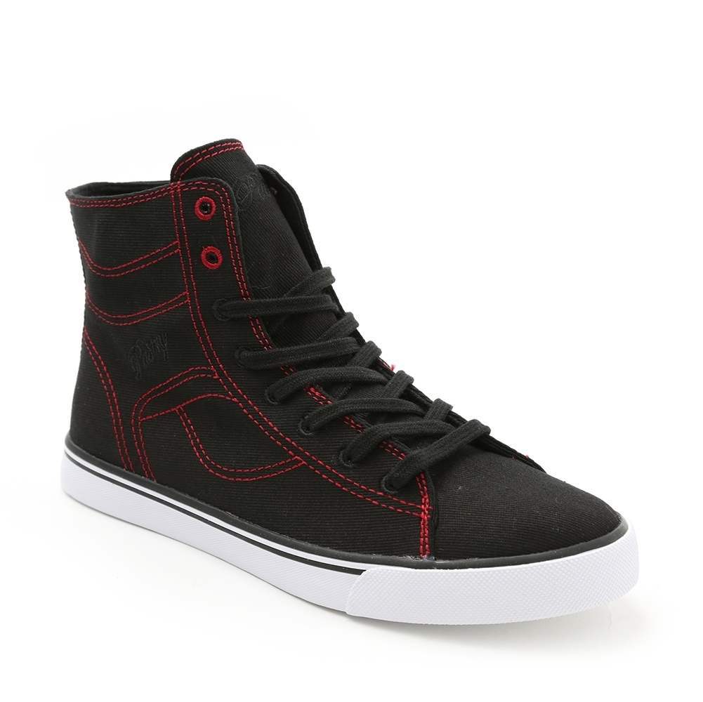 Pastry Cassatta Adult Womens Sneaker in Black/Red in 3 quarter view