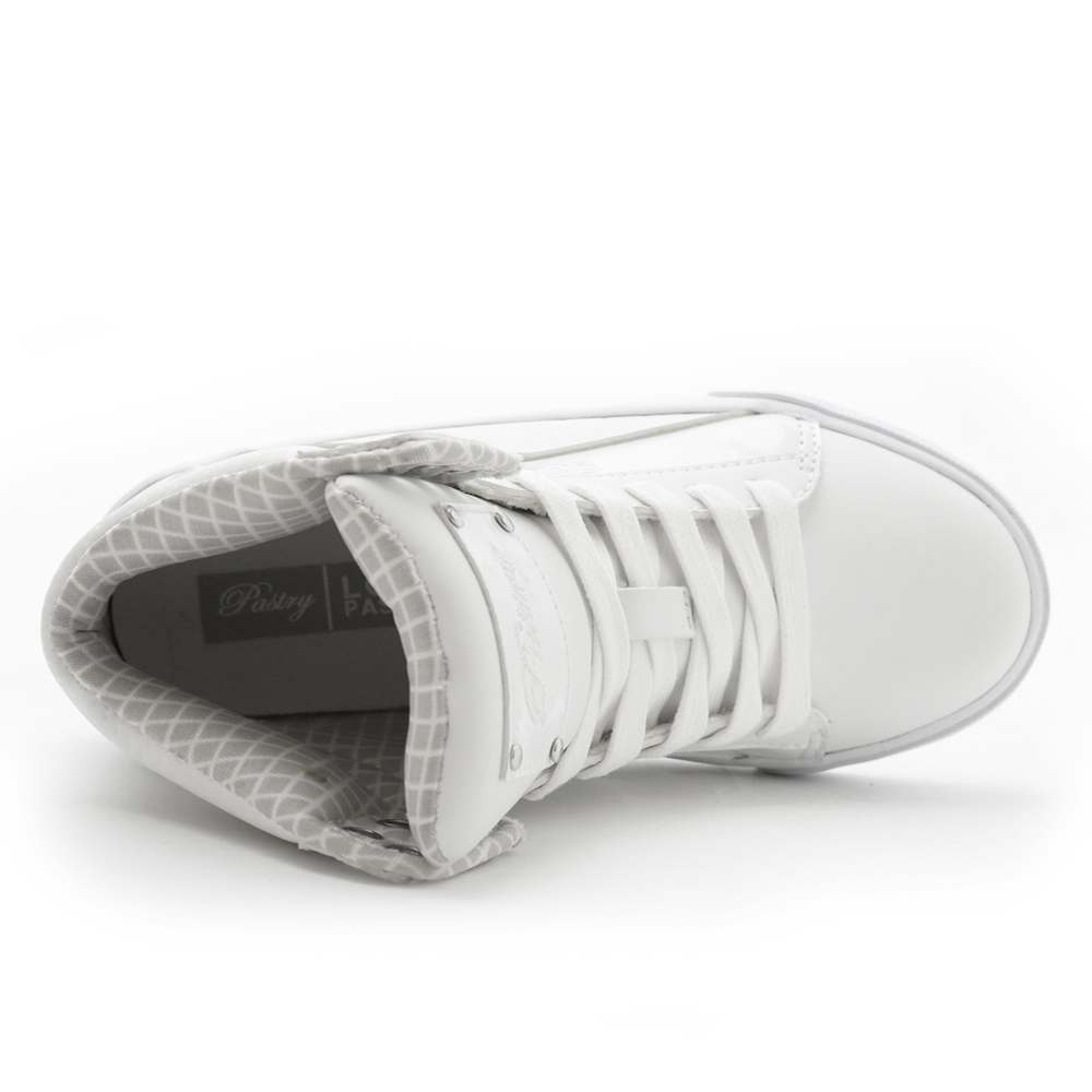 Pastry Pop Tart Grid Youth Sneaker in White top view