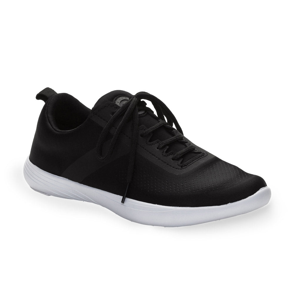Pastry Adult Studio Trainer Women's Sneaker in Black/White in 3 quarter view