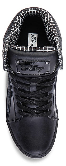 Pastry Pop Tart Grid Adult Women's Sneaker in Black/Black top view