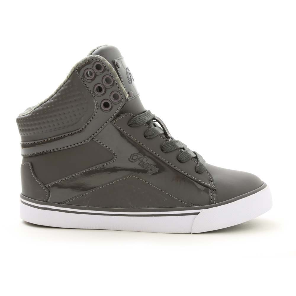 Pastry Pop Tart Grid Youth Sneaker in Charcoal lateral view